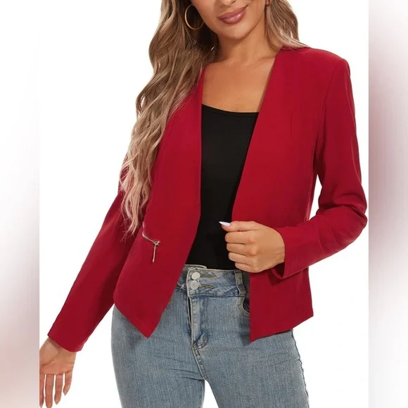CARMEN Marc Valvo, Red Bussines Casual Jacket - Picture 5 of 10